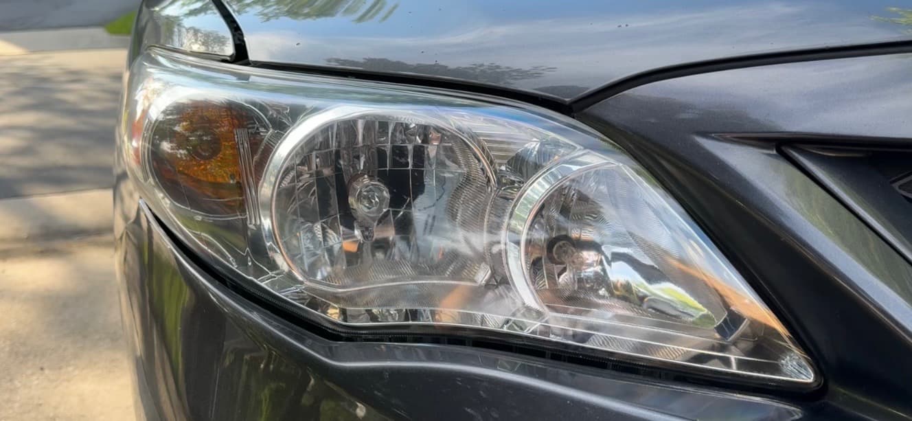 Bright headlight after restoration