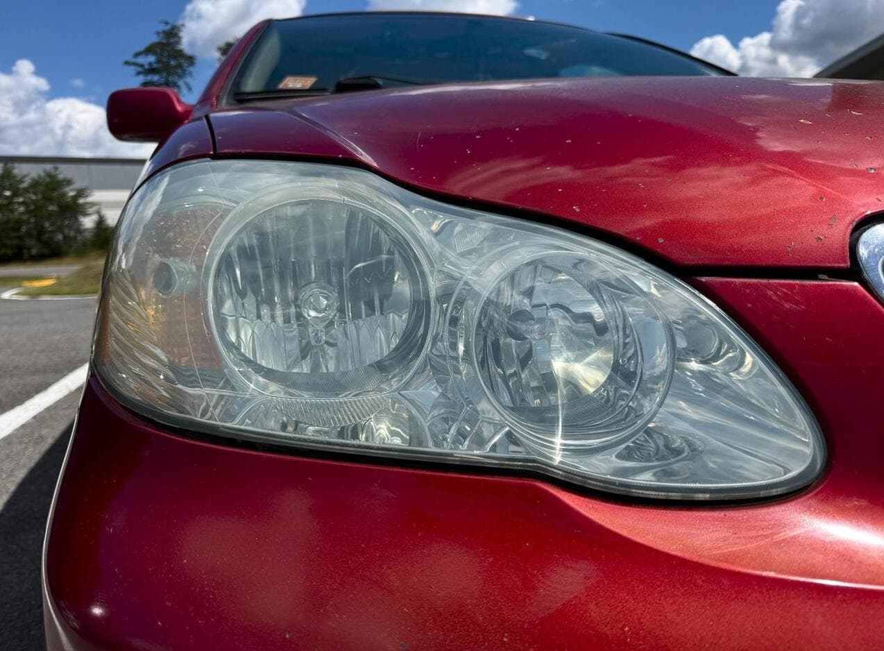 Bright headlight after restoration