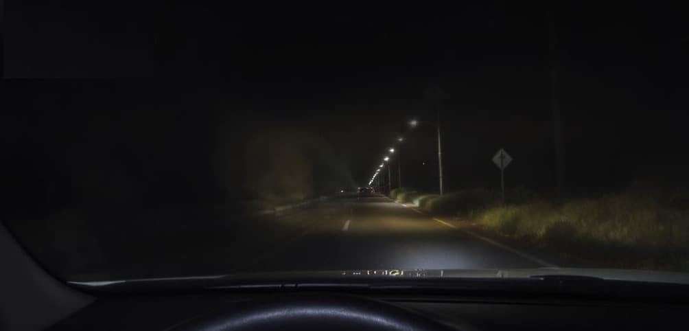 Road visibility before restoration