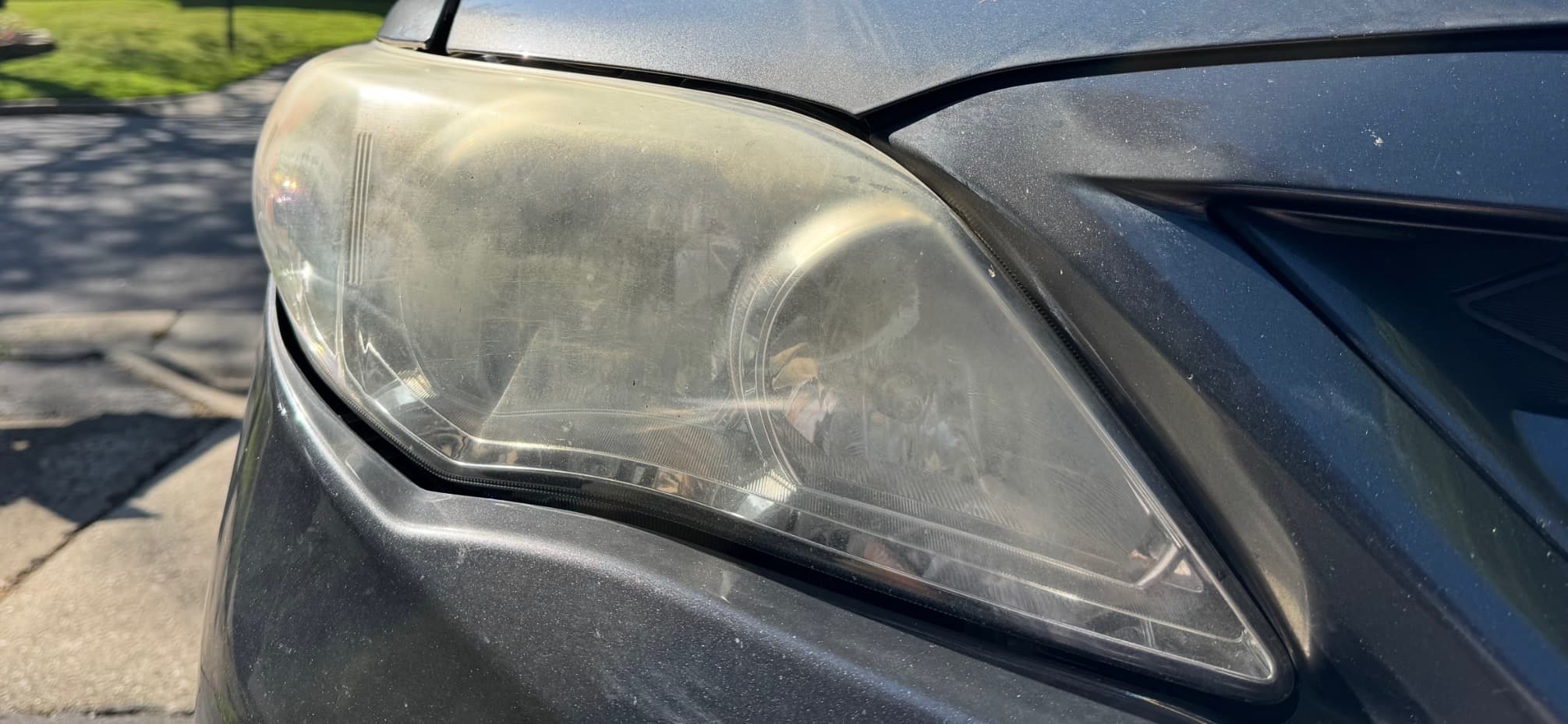 Dull headlight before restoration